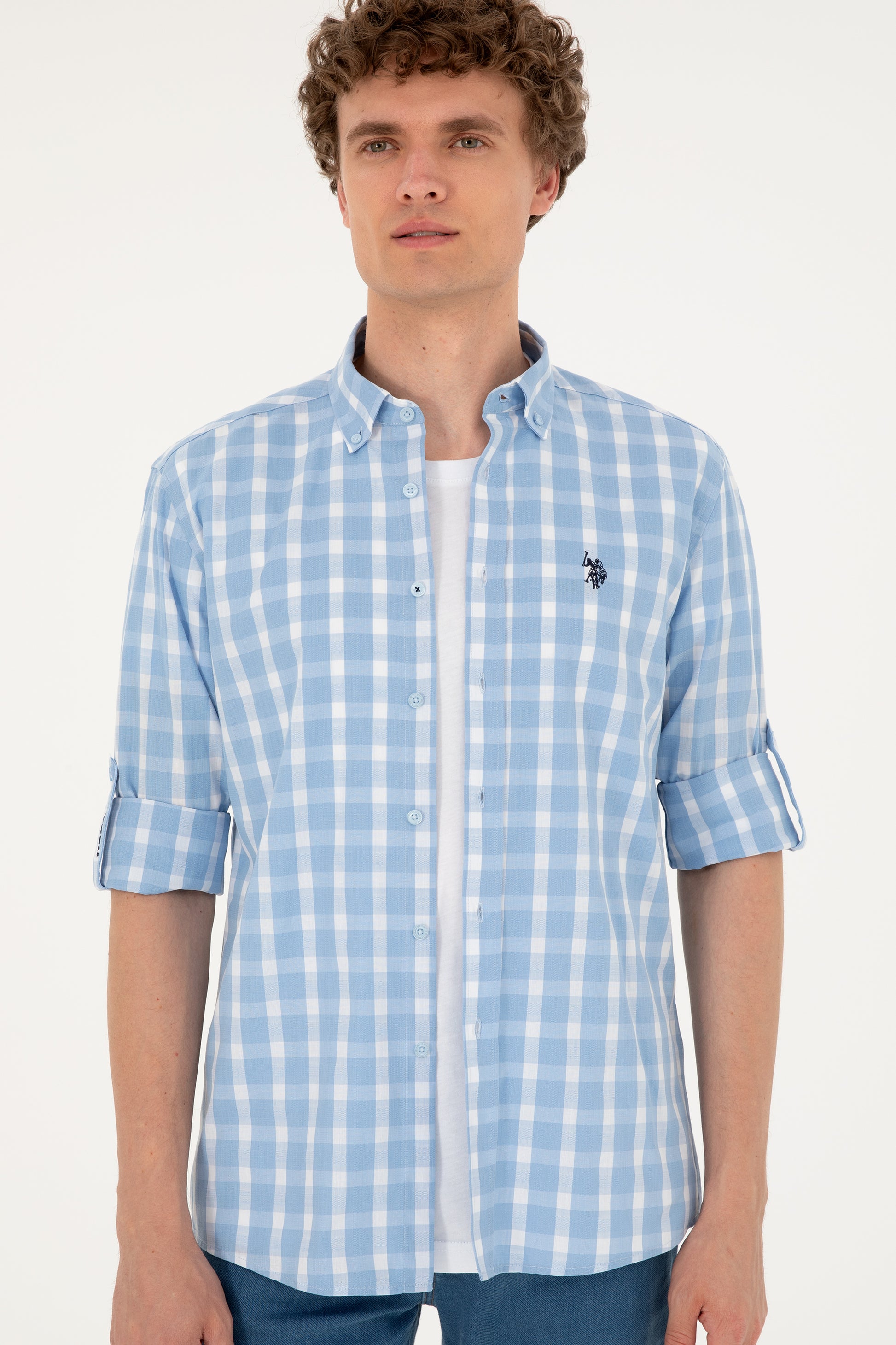 Men's Light Blue Long Sleeve Shirt