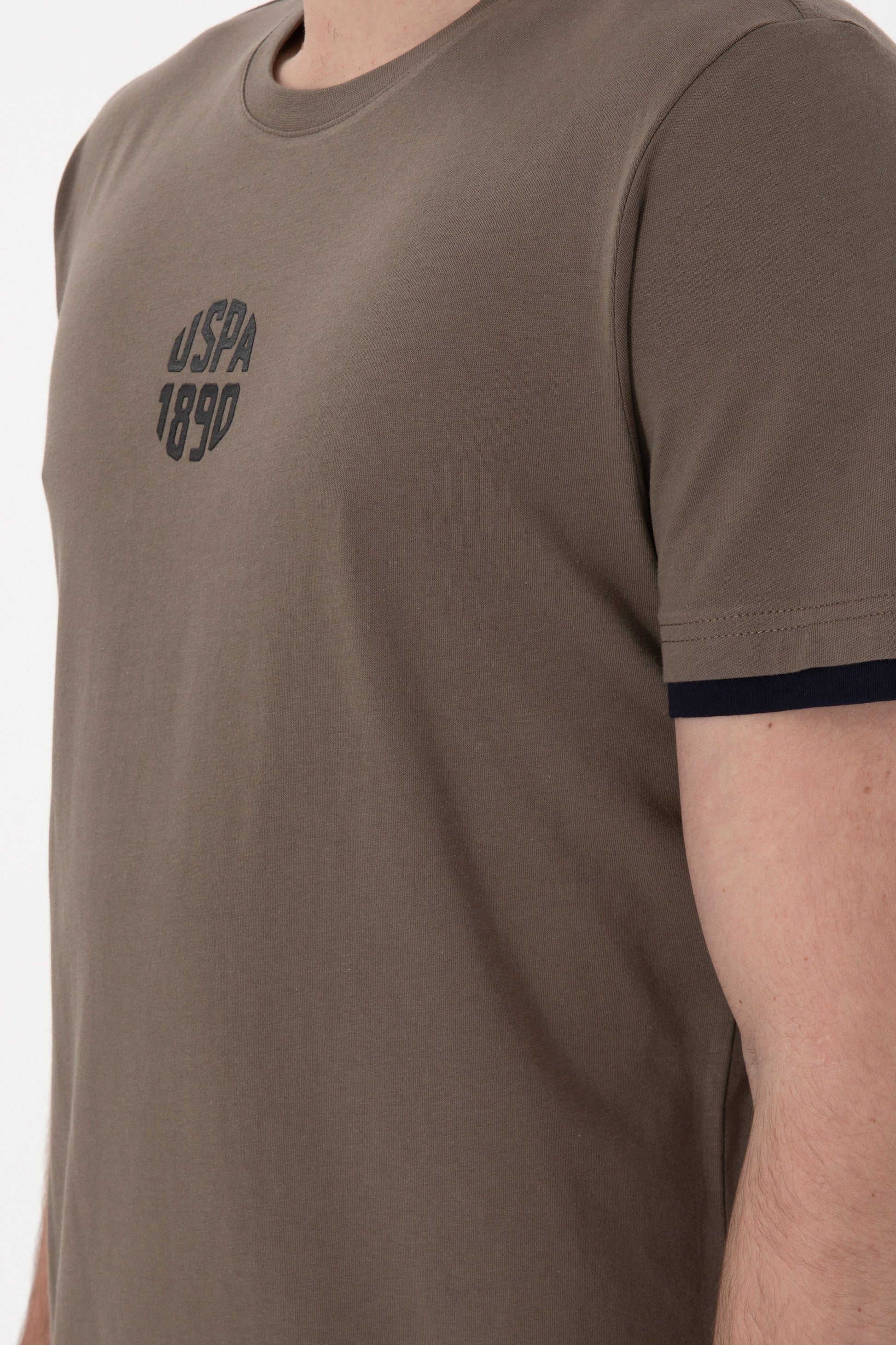 Men's Regular Fit Crew Neck Mink T-Shirt