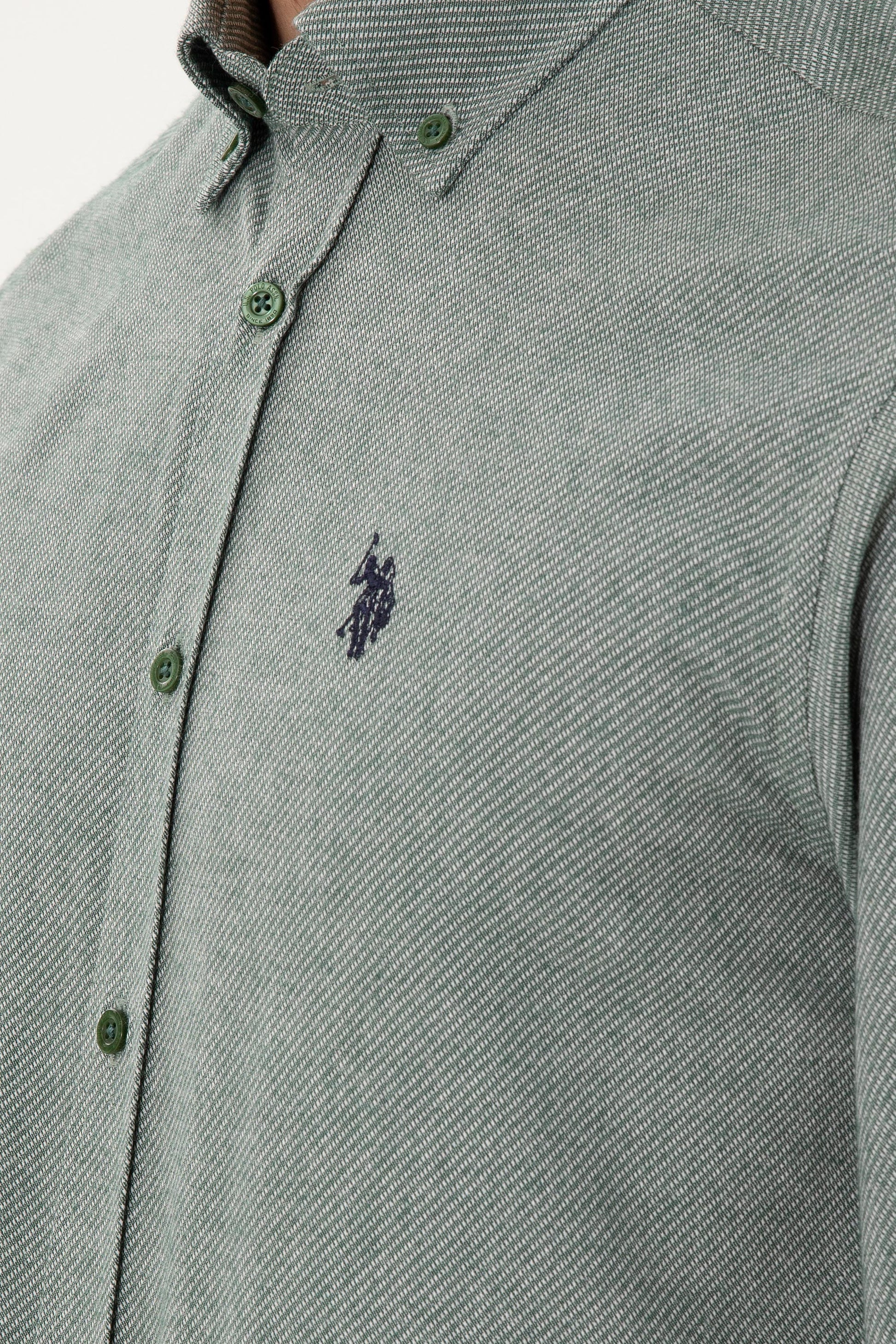 Men's Dark Green Long Sleeve Shirt