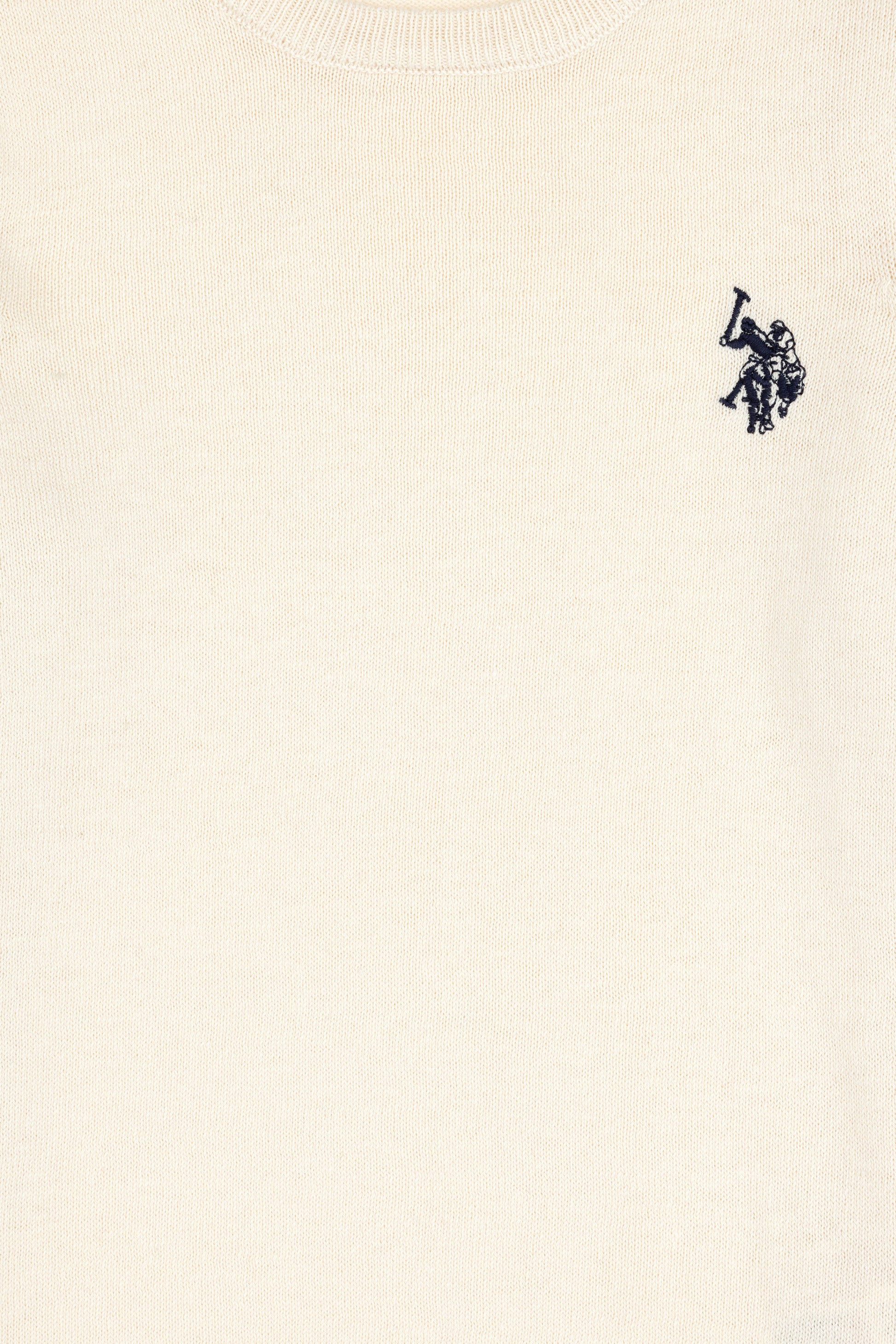 Girls' Cream Crew Neck Basic Sweater