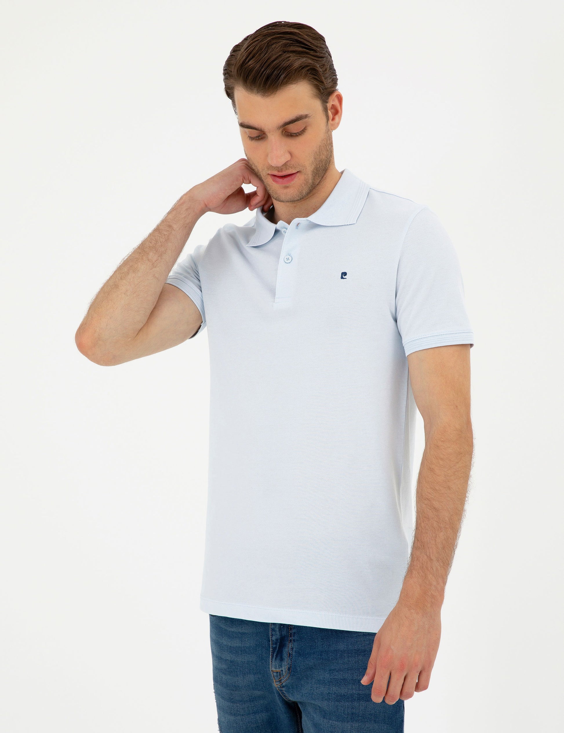 Light Blue Slim Fit Basic T-Shirt