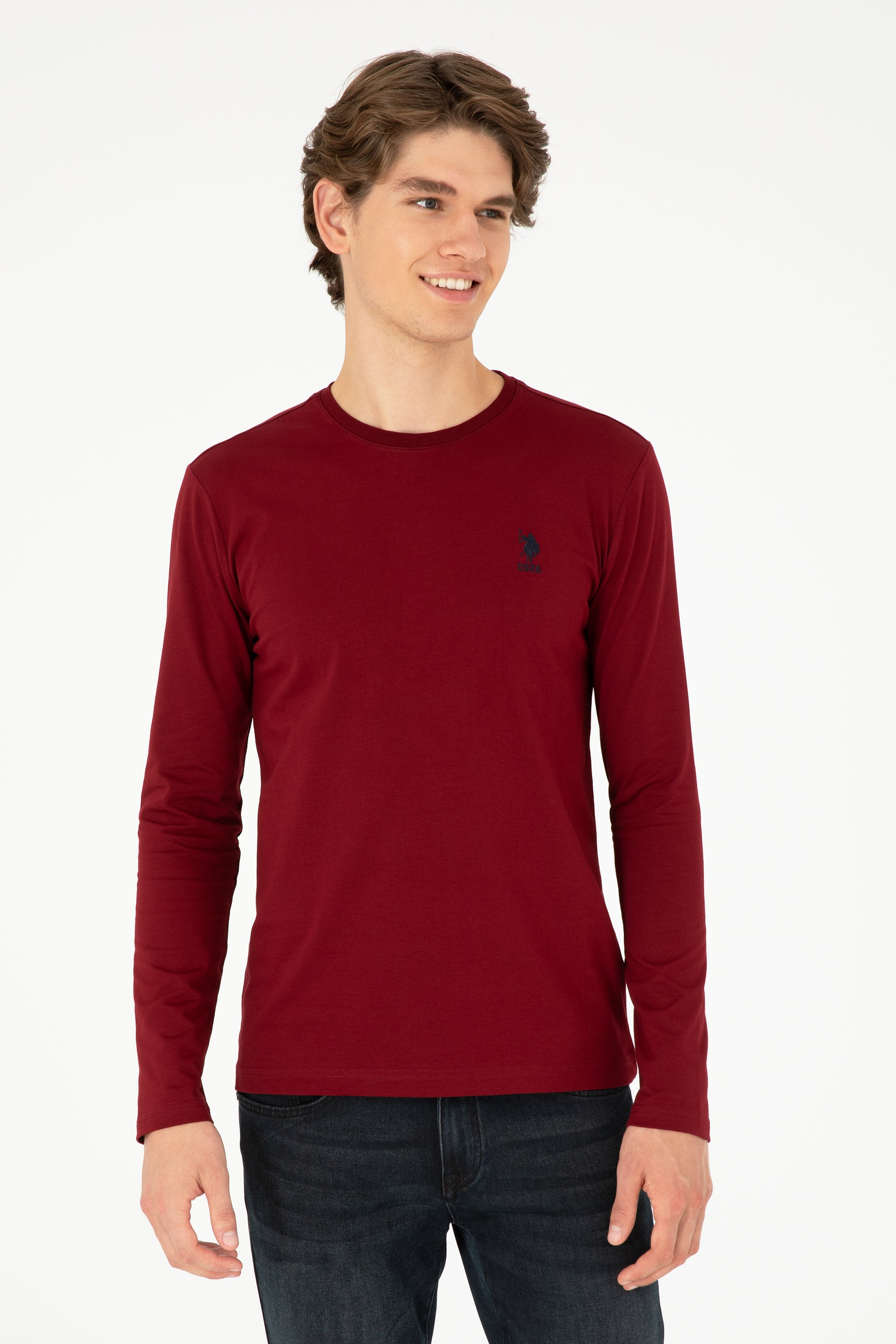 Men's Burgundy Basic Sweatshirt