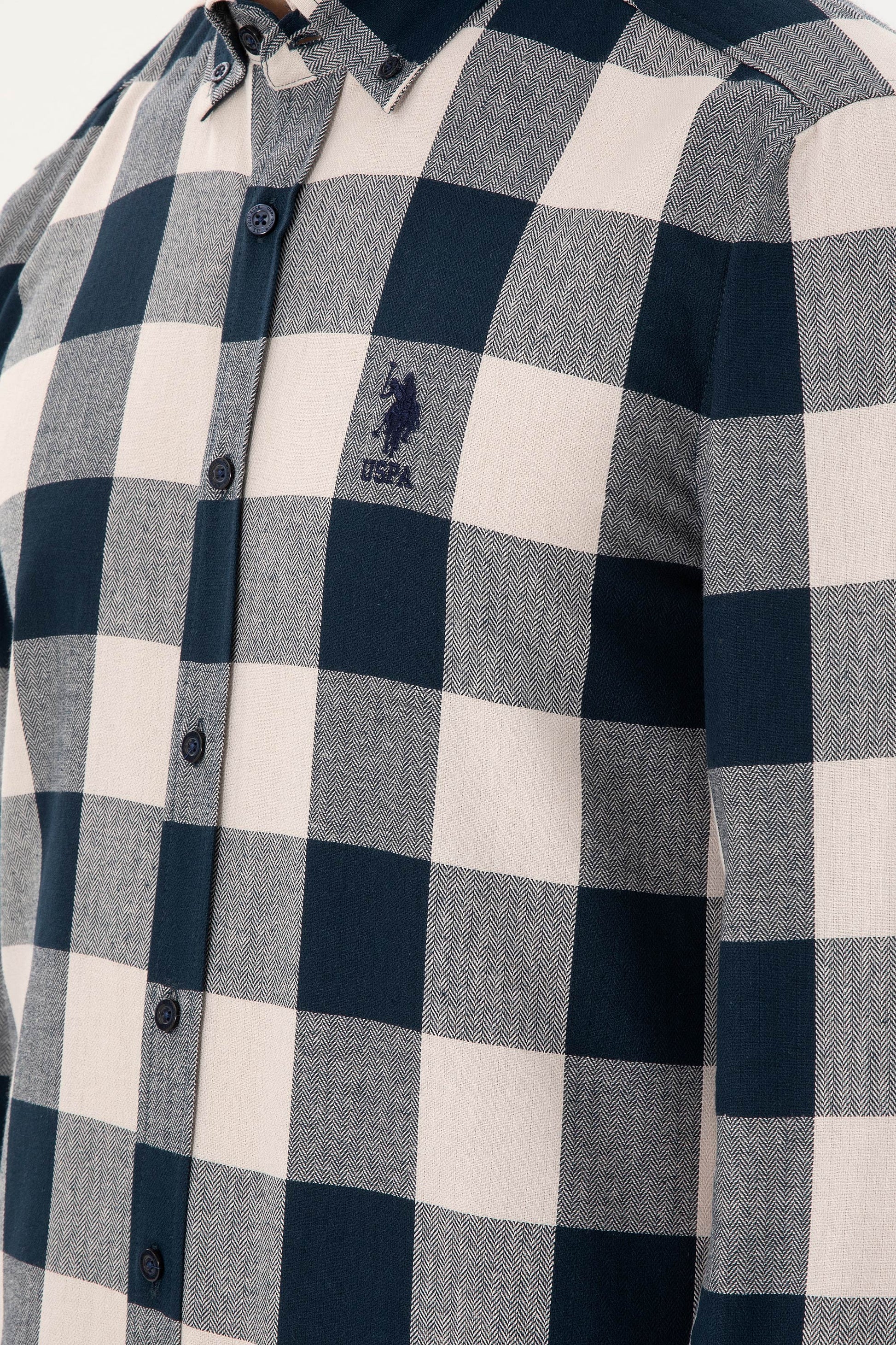 Men's Navy Blue Long Sleeve Shirt