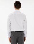 White Regular Fit Long Sleeve Basic Pocket Shirt