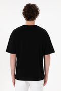 Men's Comfort Fit Crew Neck Black Mercerized Basic T-Shirt