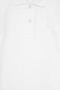 Boy's White Basic Polo Neck Sweatshirt