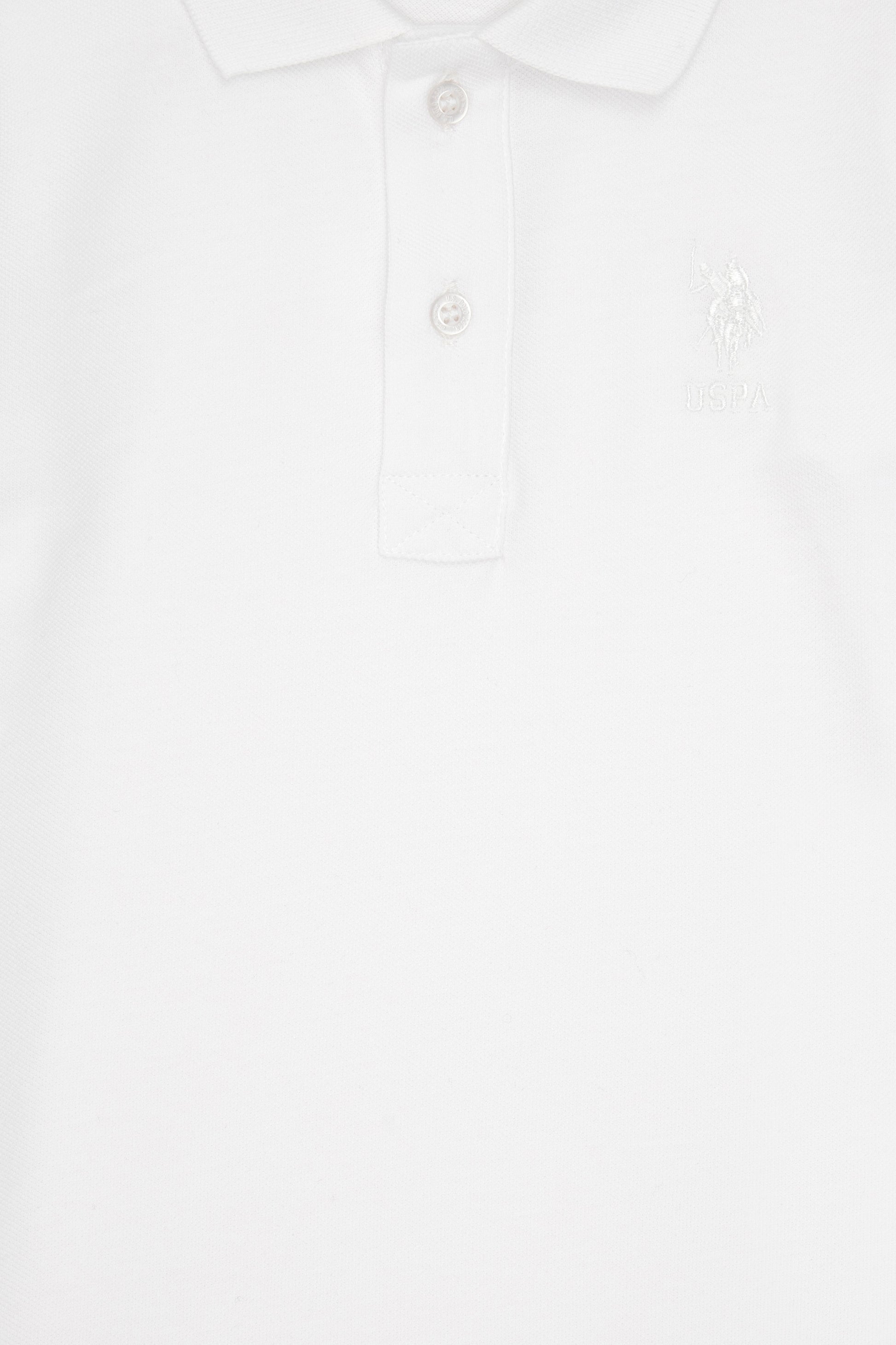 Boy's White Basic Polo Neck Sweatshirt