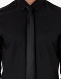 Black Slim Fit Long Sleeve Shirt