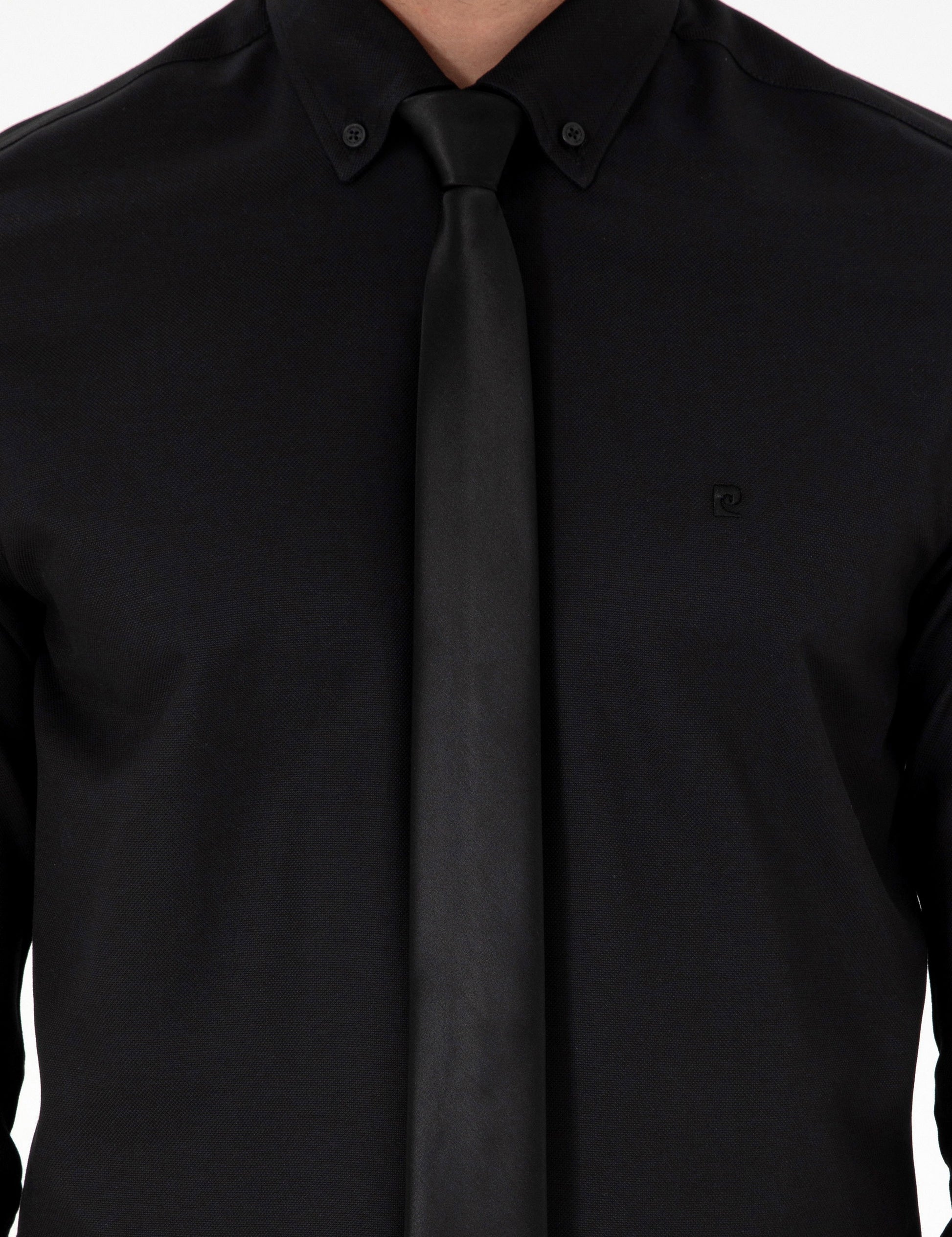Black Slim Fit Long Sleeve Shirt