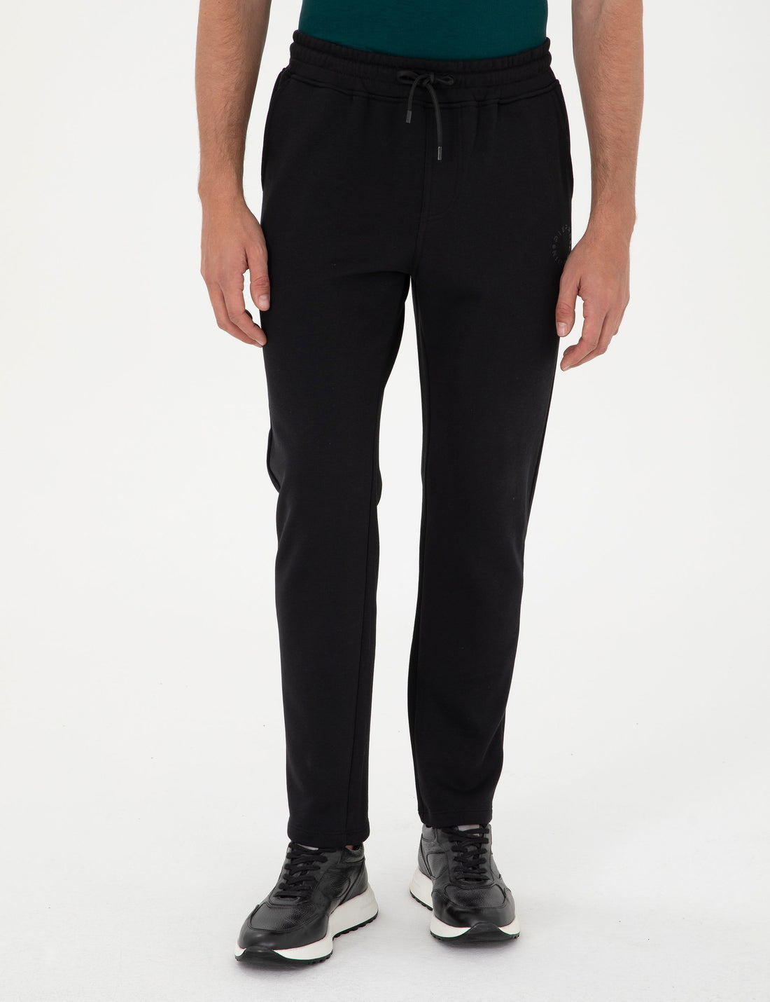 Black Slim Fit Straight Leg Sweatpants