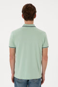 U.S. Polo Assn. - Men's Slim Fit Polo Neck Water Green Basic T-Shirt