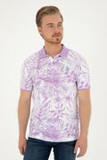 Men's Regular Fit Polo Neck Lilac T-Shirt