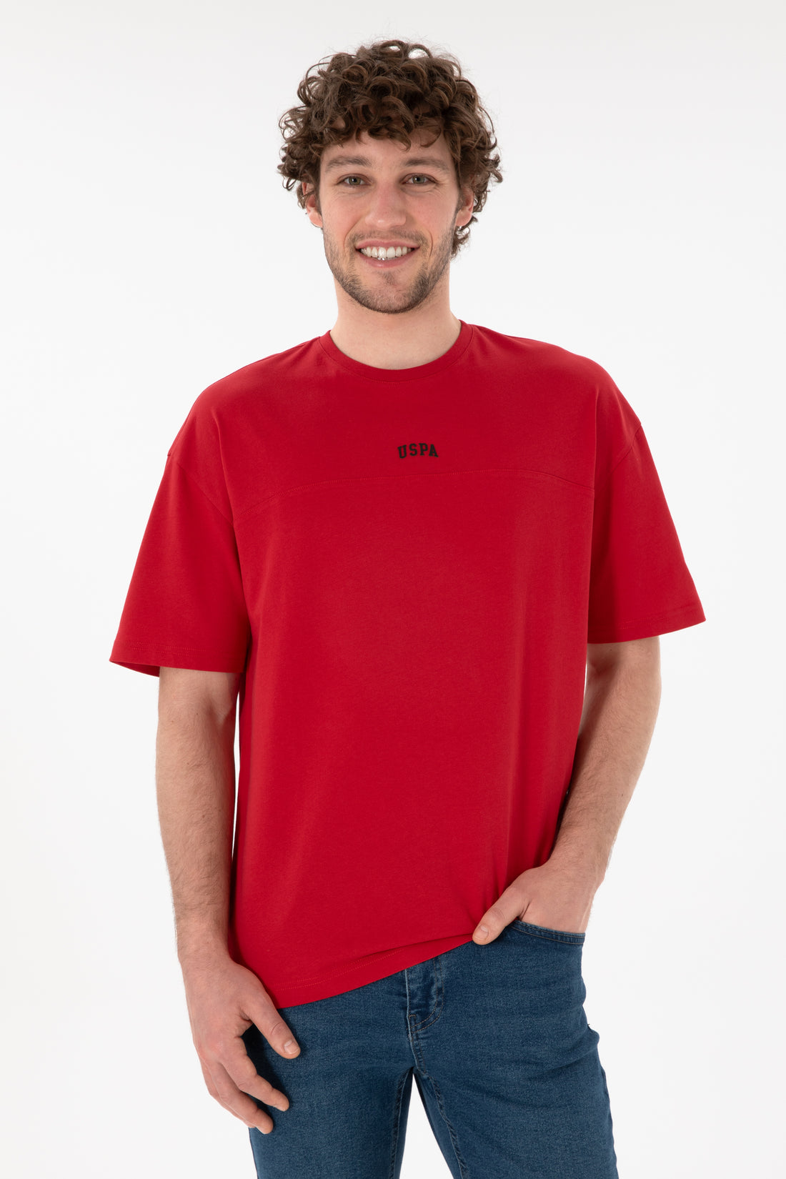 Men's Comfort Fit Crew Neck Red T-Shirt