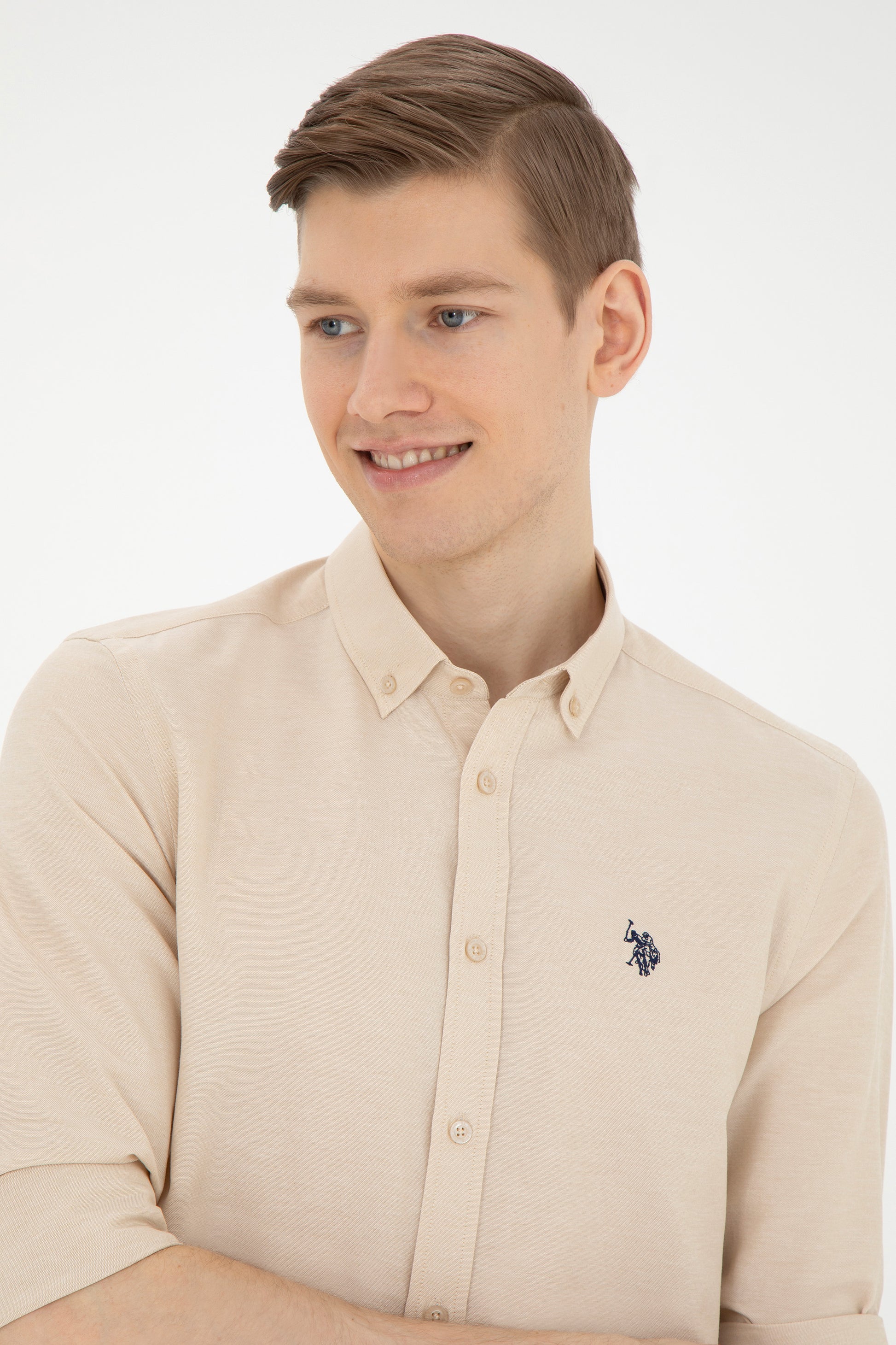 Men's Camel Long Sleeve Basic Shirt