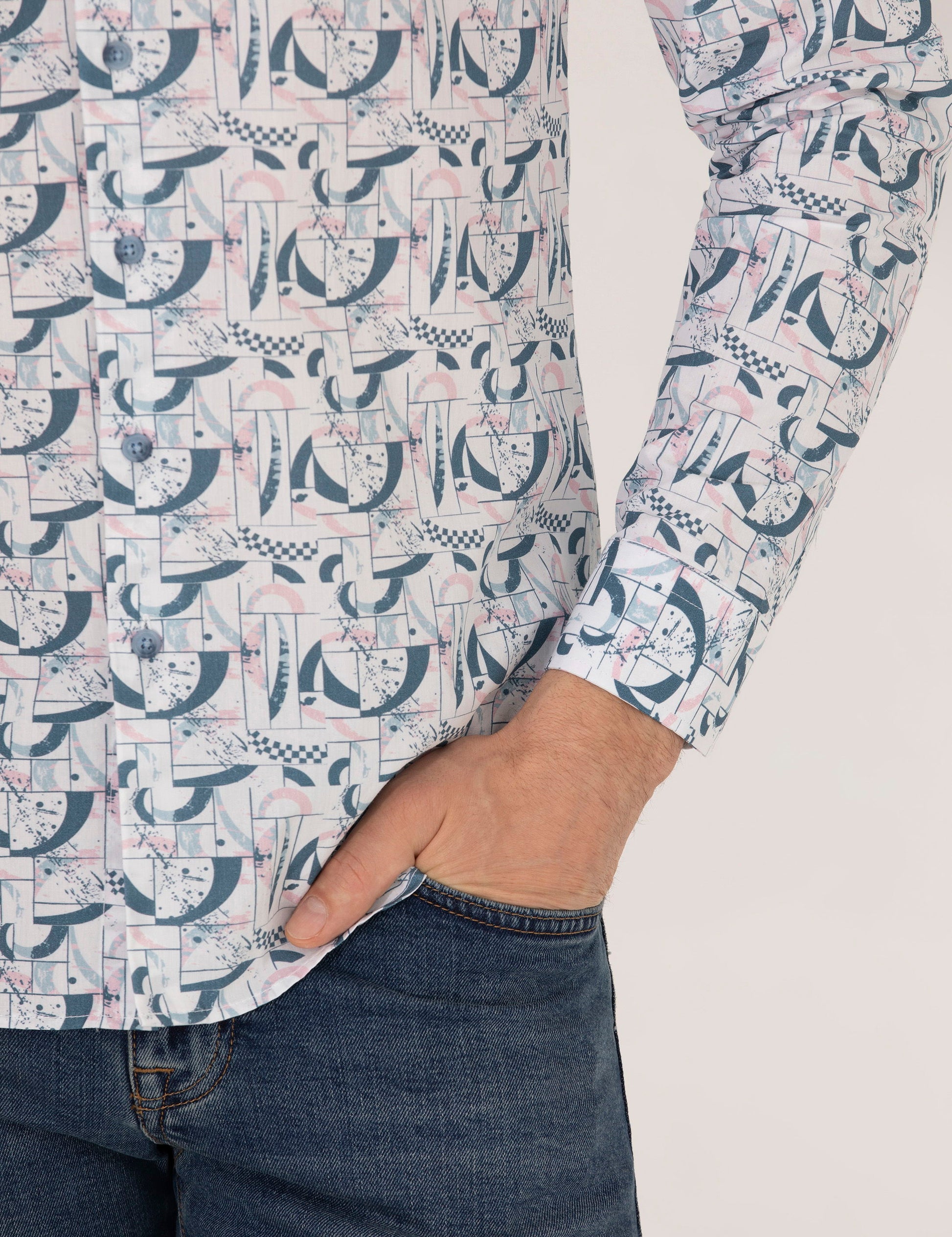 Pink Slim Fit Long Sleeve Shirt