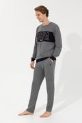 Men's Anthracite Melange Pajama Set