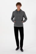 Erkek Regular Fit Kapüşonlu Antrasit Melanj Basic Sweatshirt