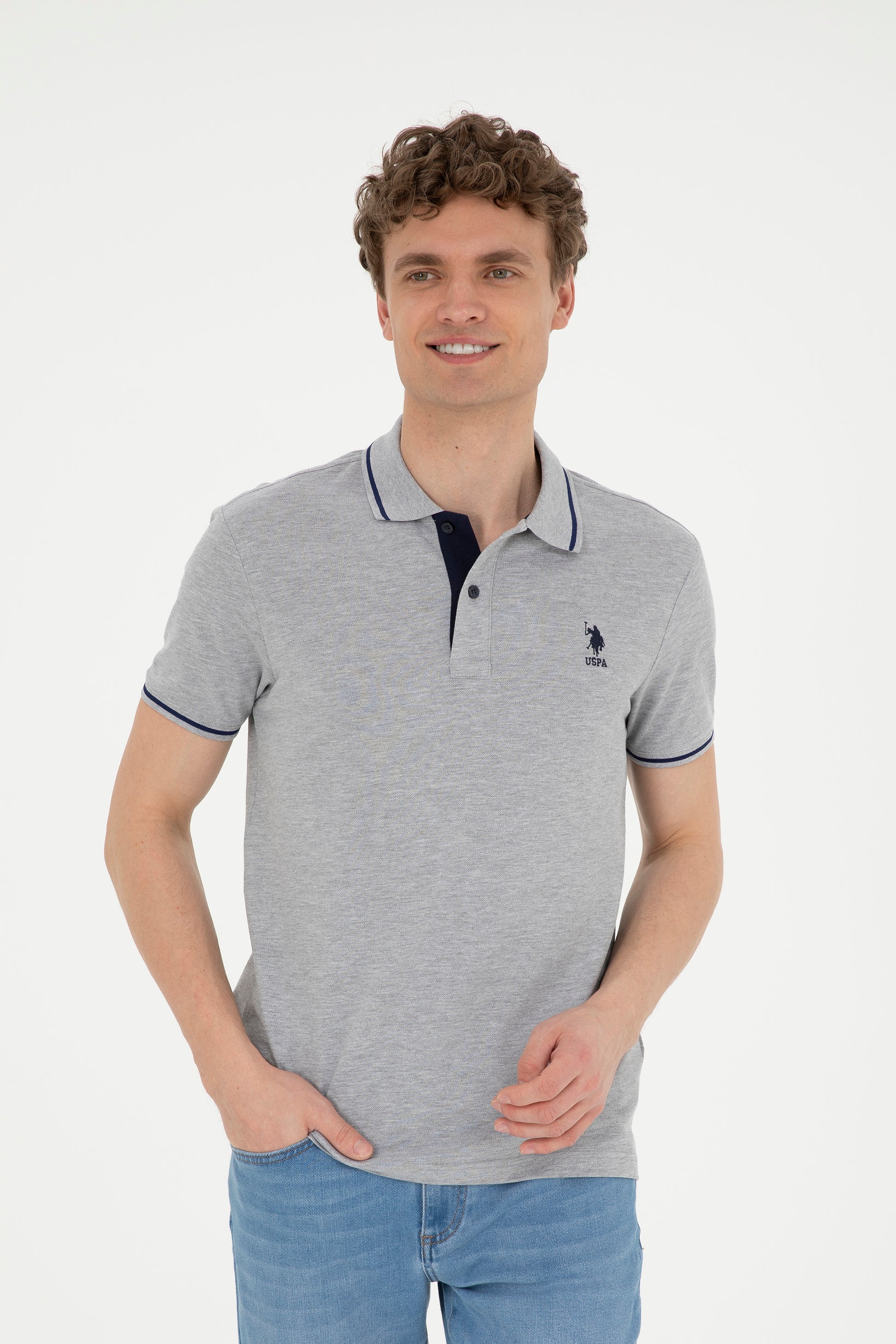 Men's Grey Melange Basic T-Shirt