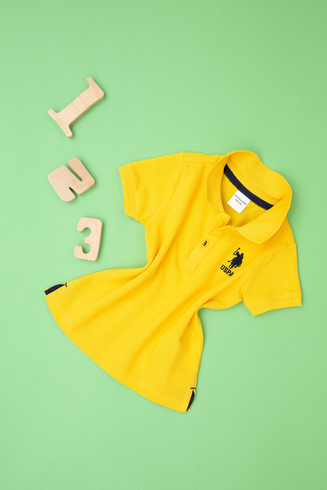 Boy Baby Yellow Basic Polo Neck T-Shirt