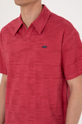 U.S. Polo Assn. - Men's Comfort Fit Crazy Neck Cherry T-Shirt