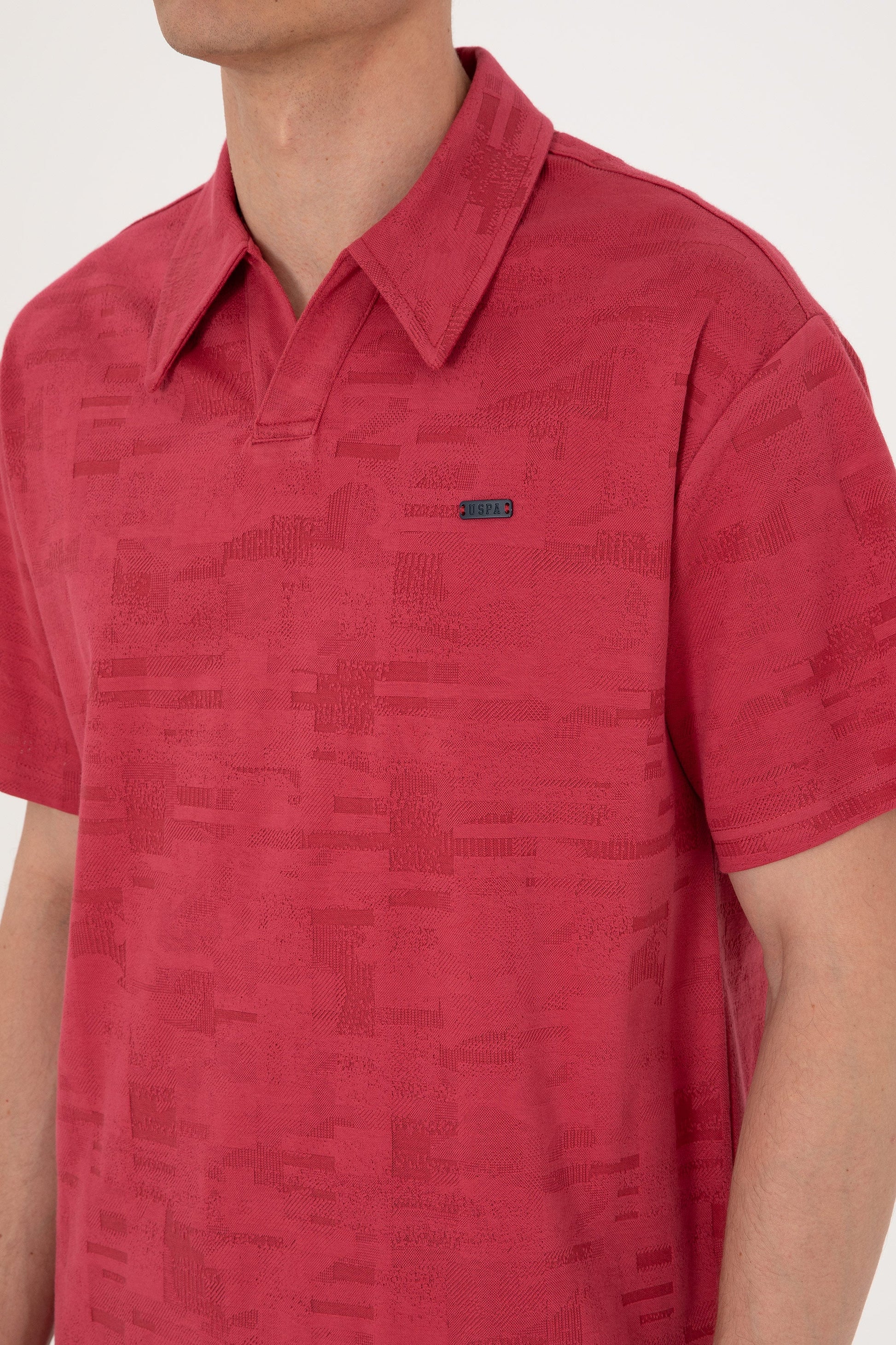 U.S. Polo Assn. - Men's Comfort Fit Crazy Neck Cherry T-Shirt