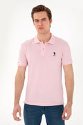 Men's Slim Fit Polo Neck Light Pink Basic T-Shirt