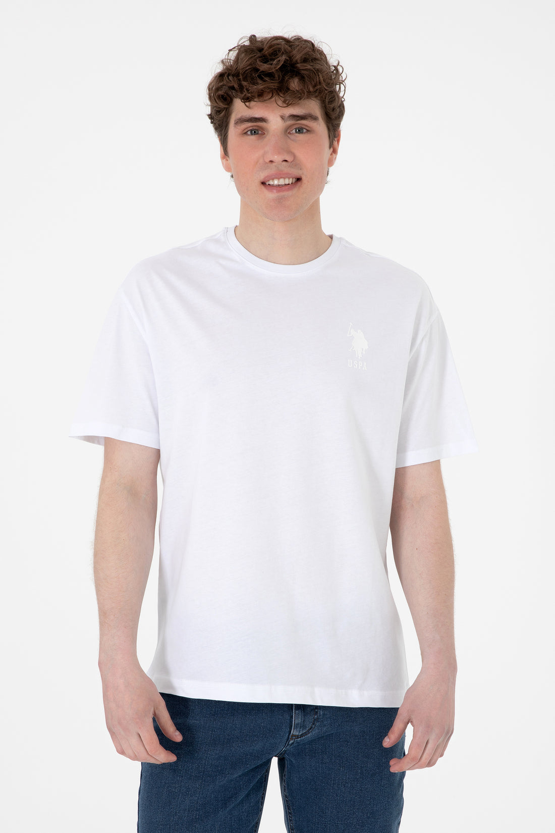 Men's Comfort Fit Crew Neck White T-Shirt
