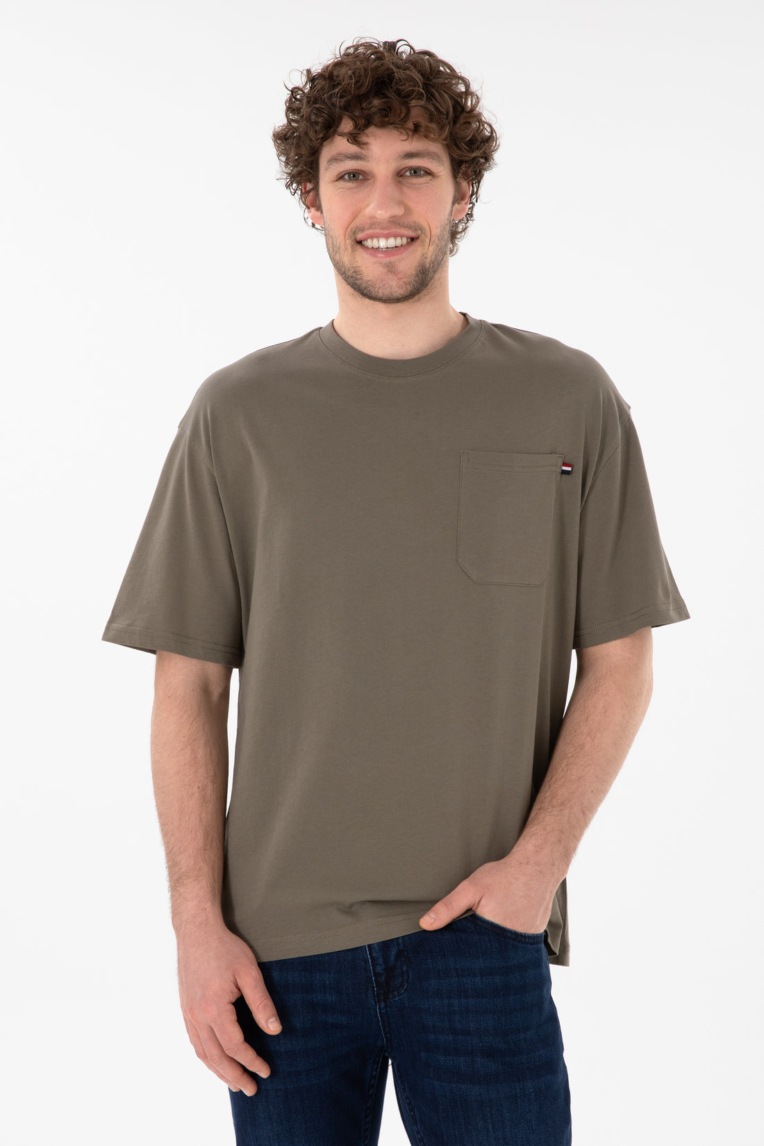 Men's Comfort Fit Crew Neck Mink T-Shirt