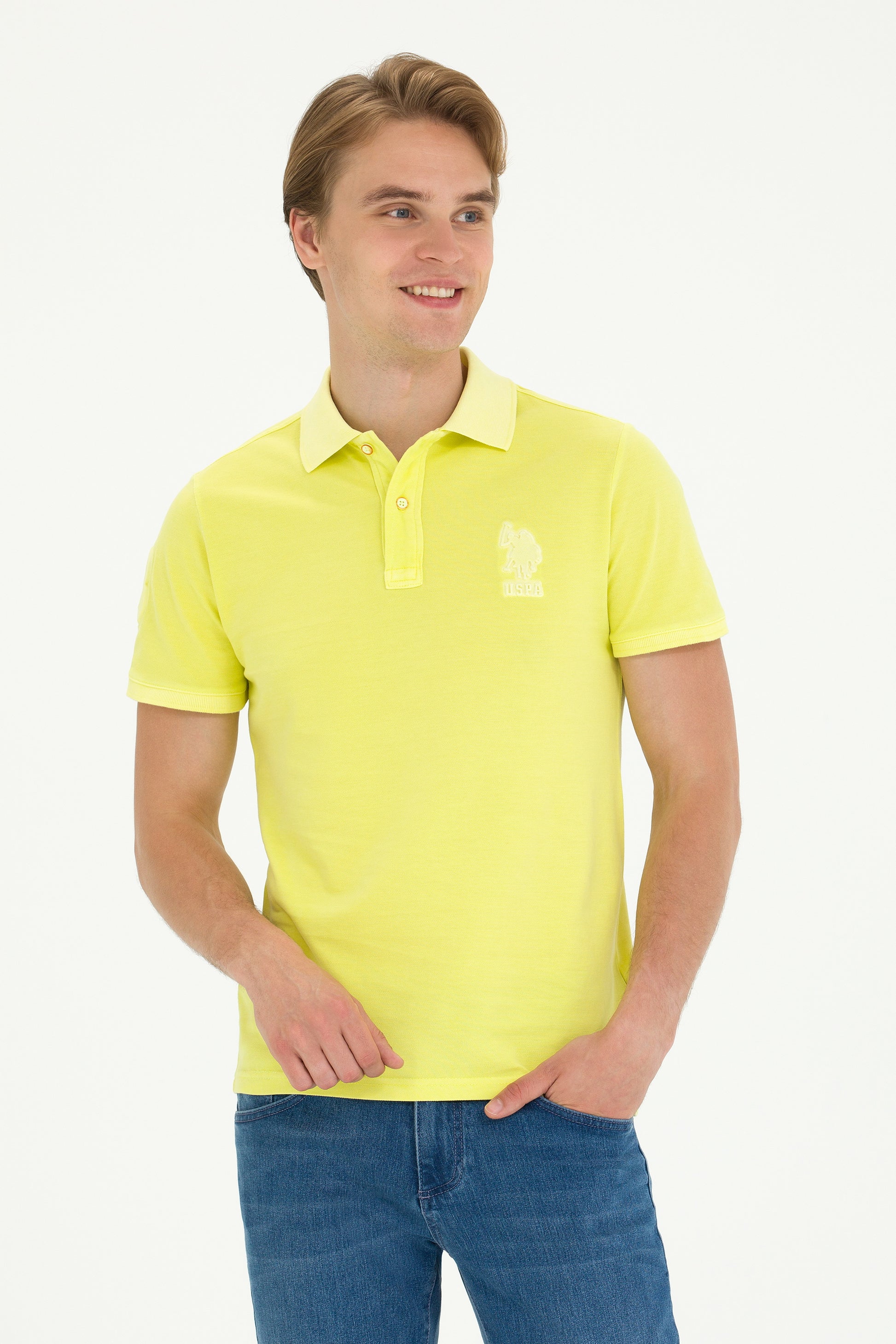 Men's Citron Basic Polo Neck T-Shirt