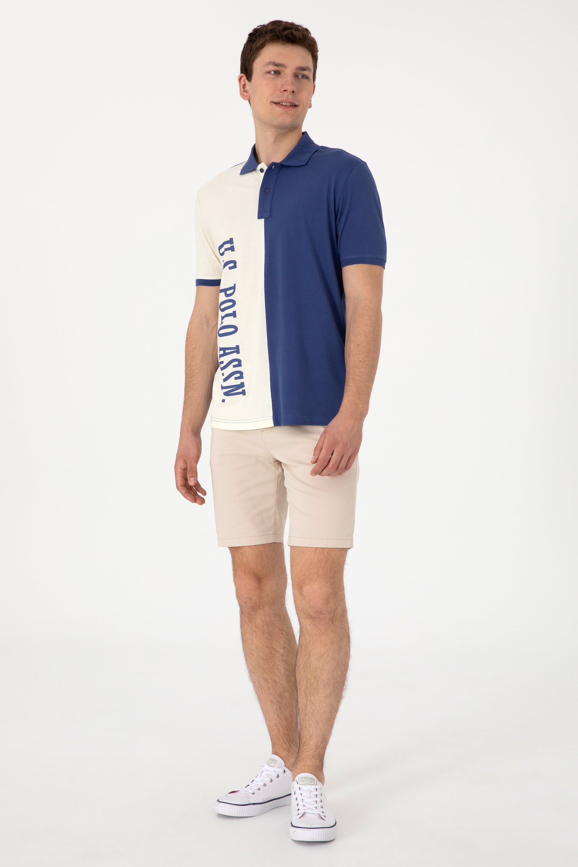 Men's Regular Fit Polo Neck Light Navy T-Shirt