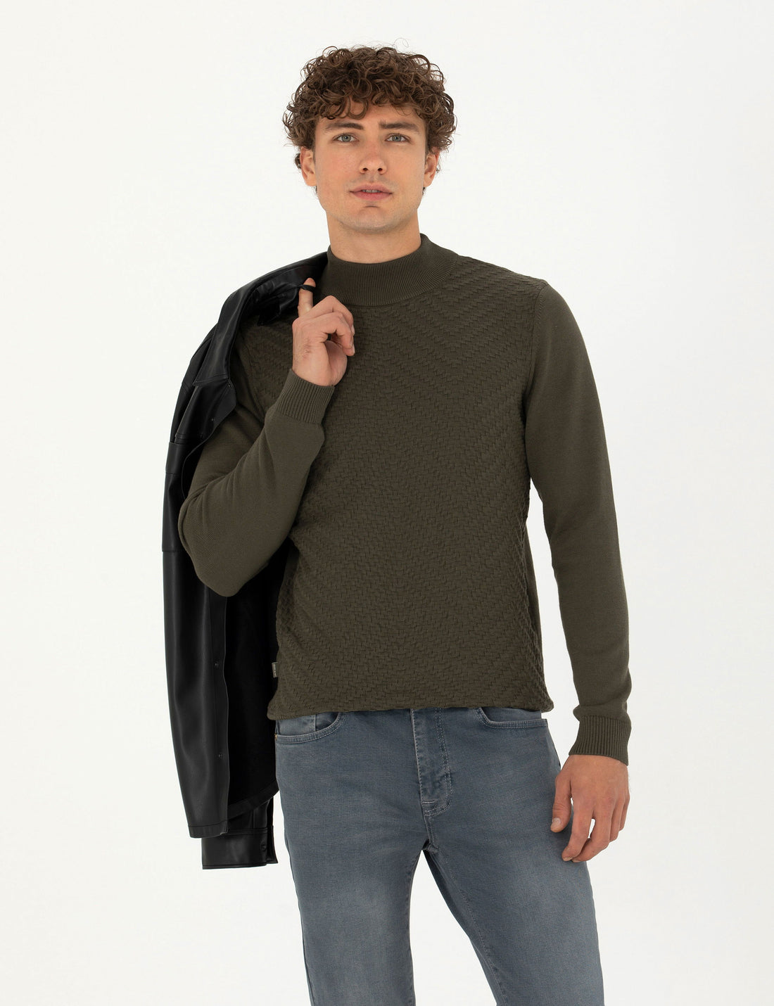 Dark Khaki Slim Fit Sweater