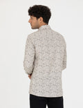 Beige Slim Fit Long Sleeve Shirt