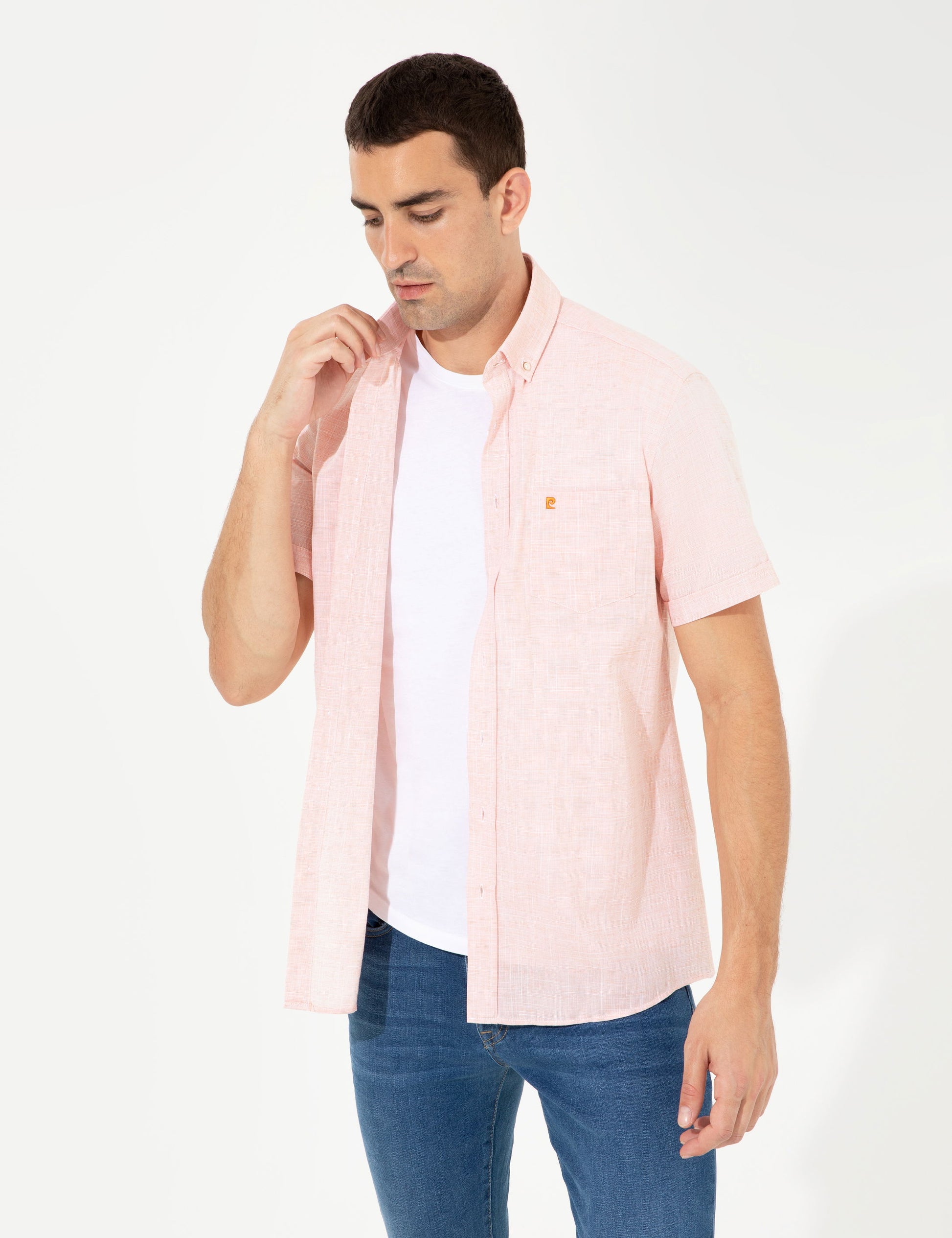 Orange Regular Fit Short Sleeve Shirt