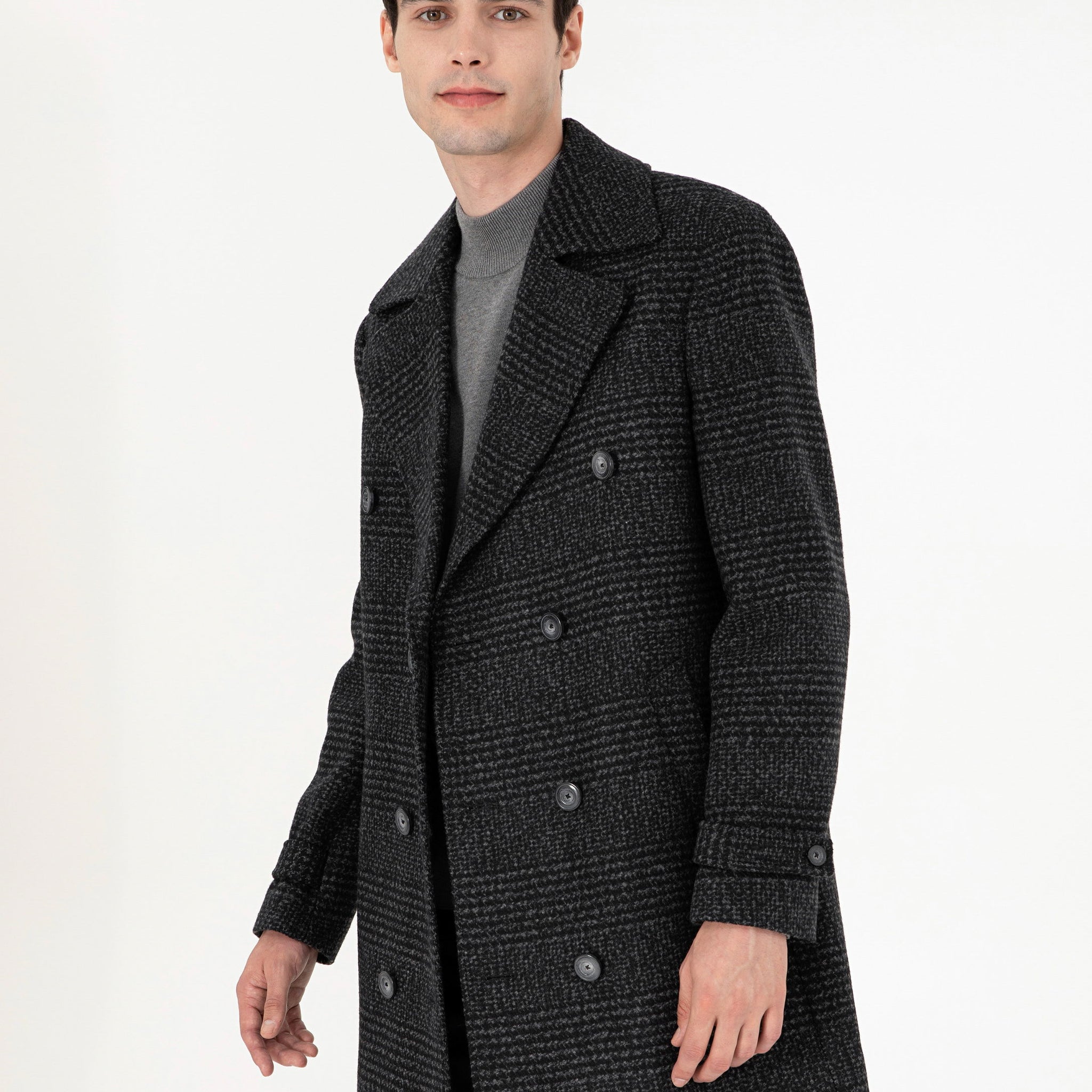 Smoked Slim Fit Cashmere Coat