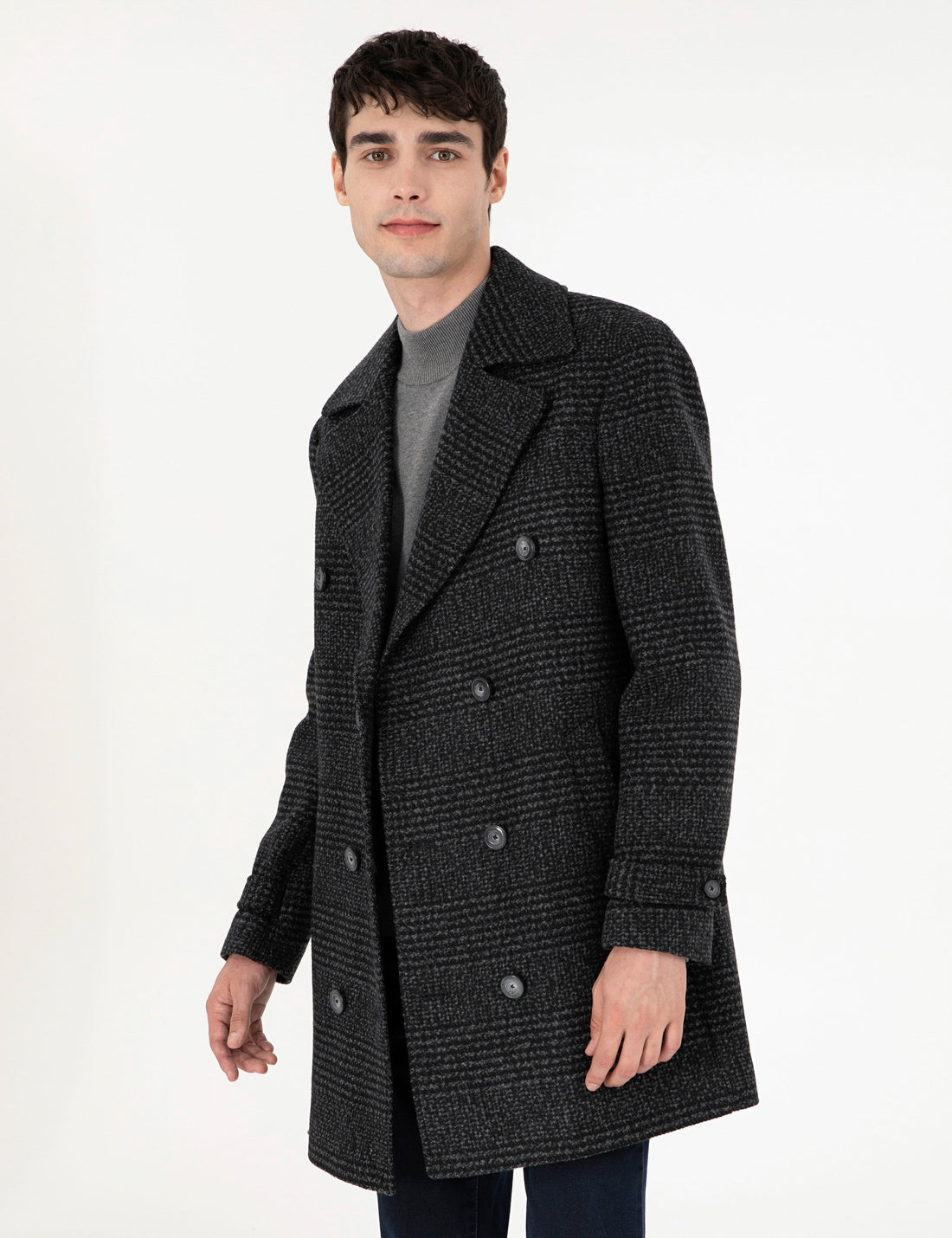 Smoked Slim Fit Cashmere Coat