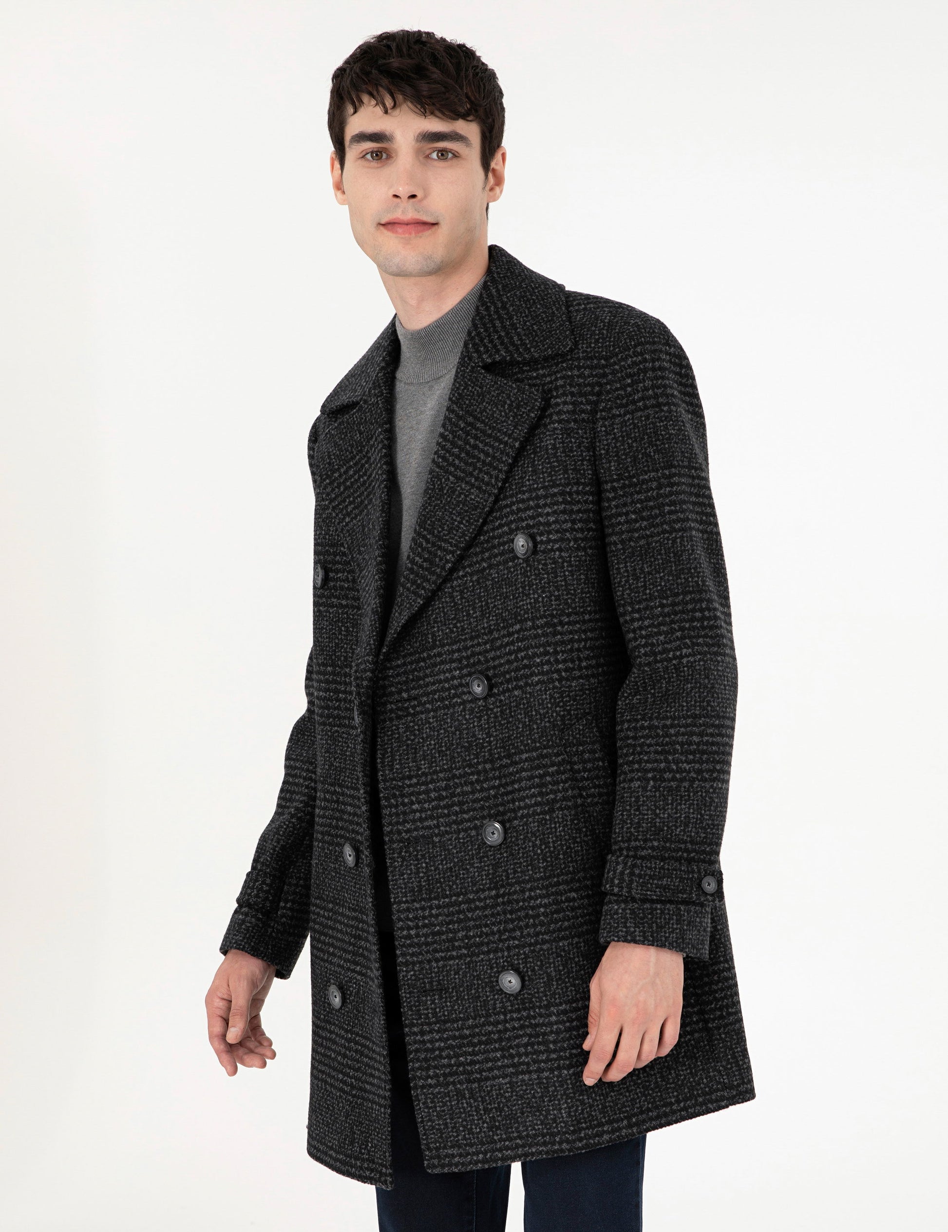 Smoked Slim Fit Cashmere Coat