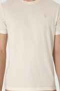 Men's Regular Fit Crew Neck Cream T-Shirt