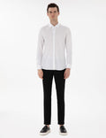 White Slim Fit Long Sleeve Shirt