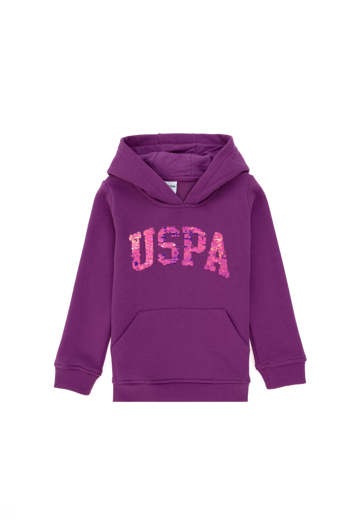 Girls' Violet Hooded Basic Sweatshirt