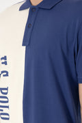 Men's Regular Fit Polo Neck Light Navy T-Shirt