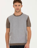 Mink Melange Slim Fit Crew Neck Sweater T-Shirt