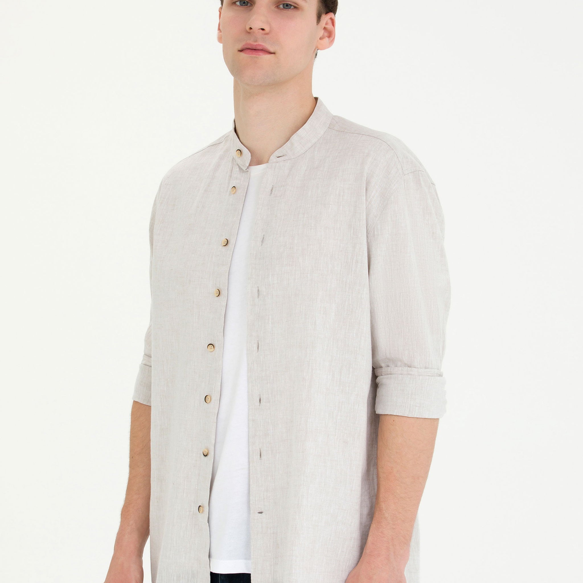 Light Brown Regular Fit Long Sleeve Shirt