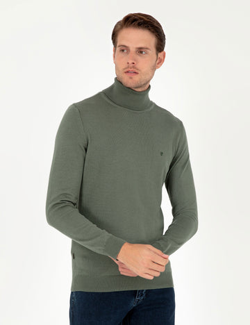 Smoke Slim Fit Turtleneck Basic Sweater Sweater