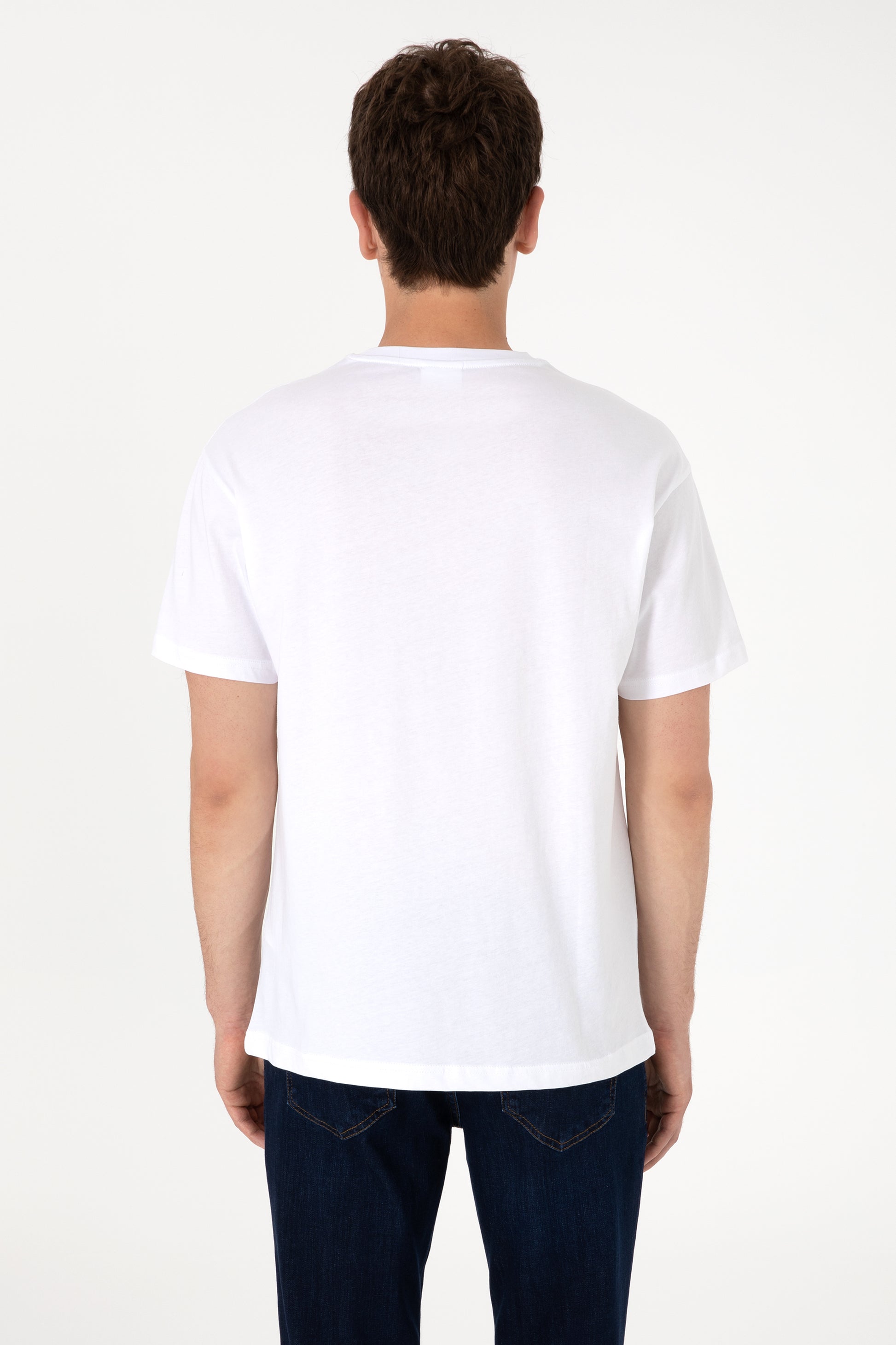 Men's Comfort Fit Crew Neck White T-Shirt