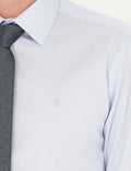 Light Blue Slim Fit Long Sleeve Basic Shirt
