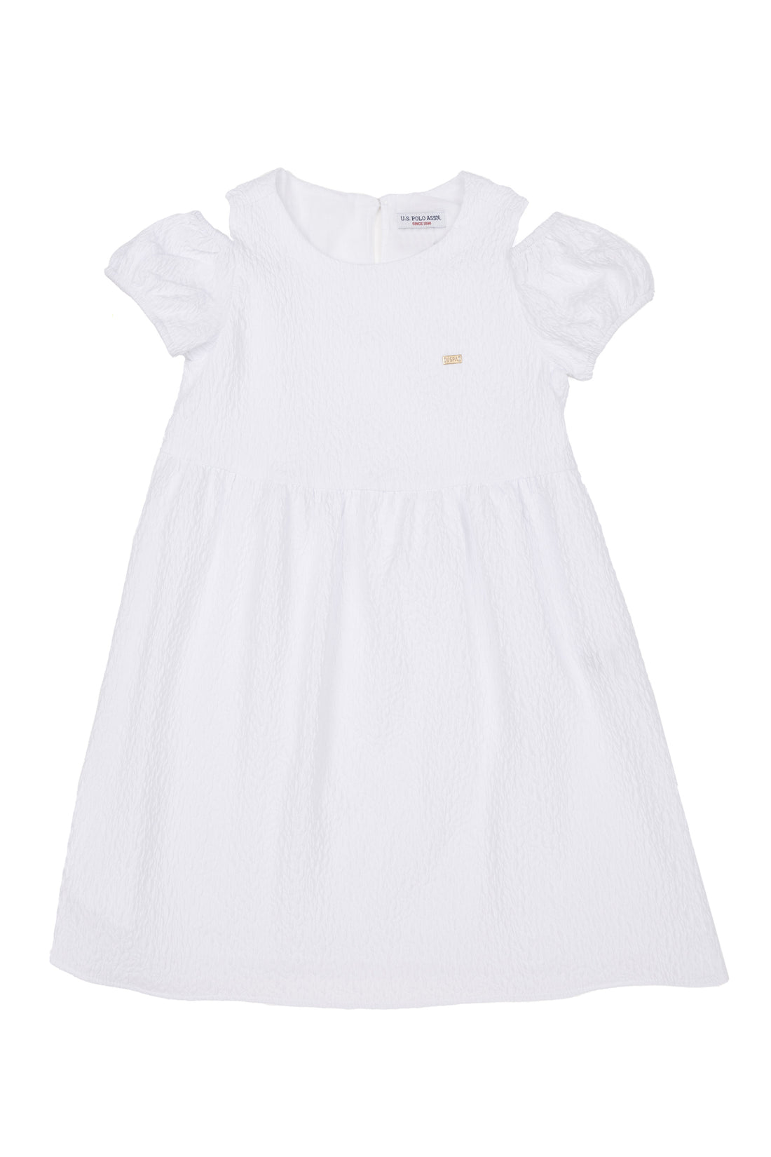 Girls' White Sleeveless Woven Dress
