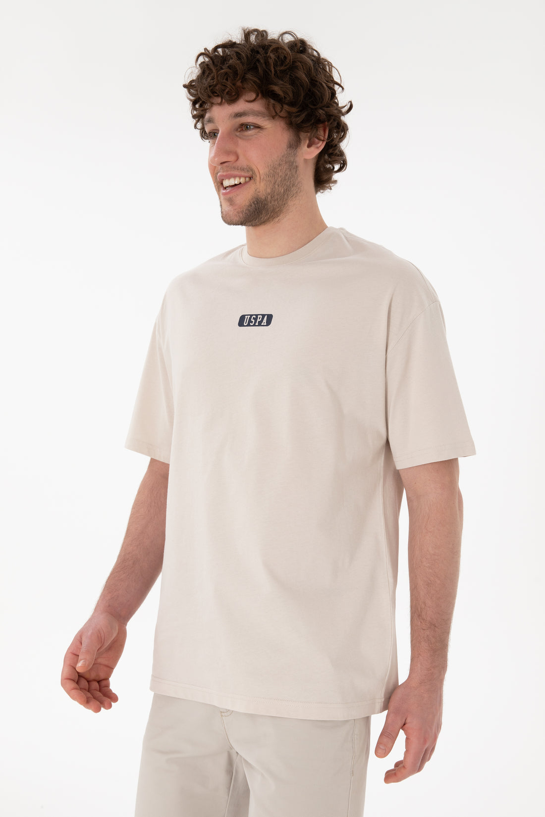 Men's Oversize Fit Crew Neck Stone T-Shirt