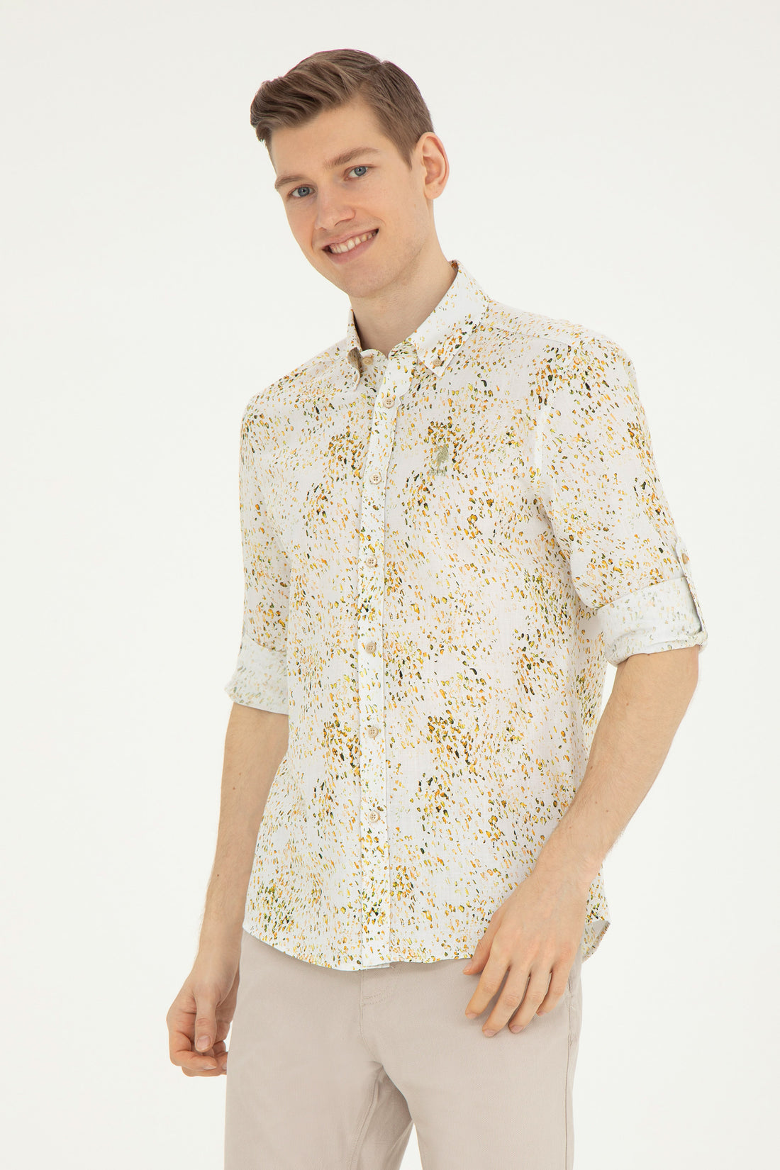 Men's Khaki Long Sleeve Shirt