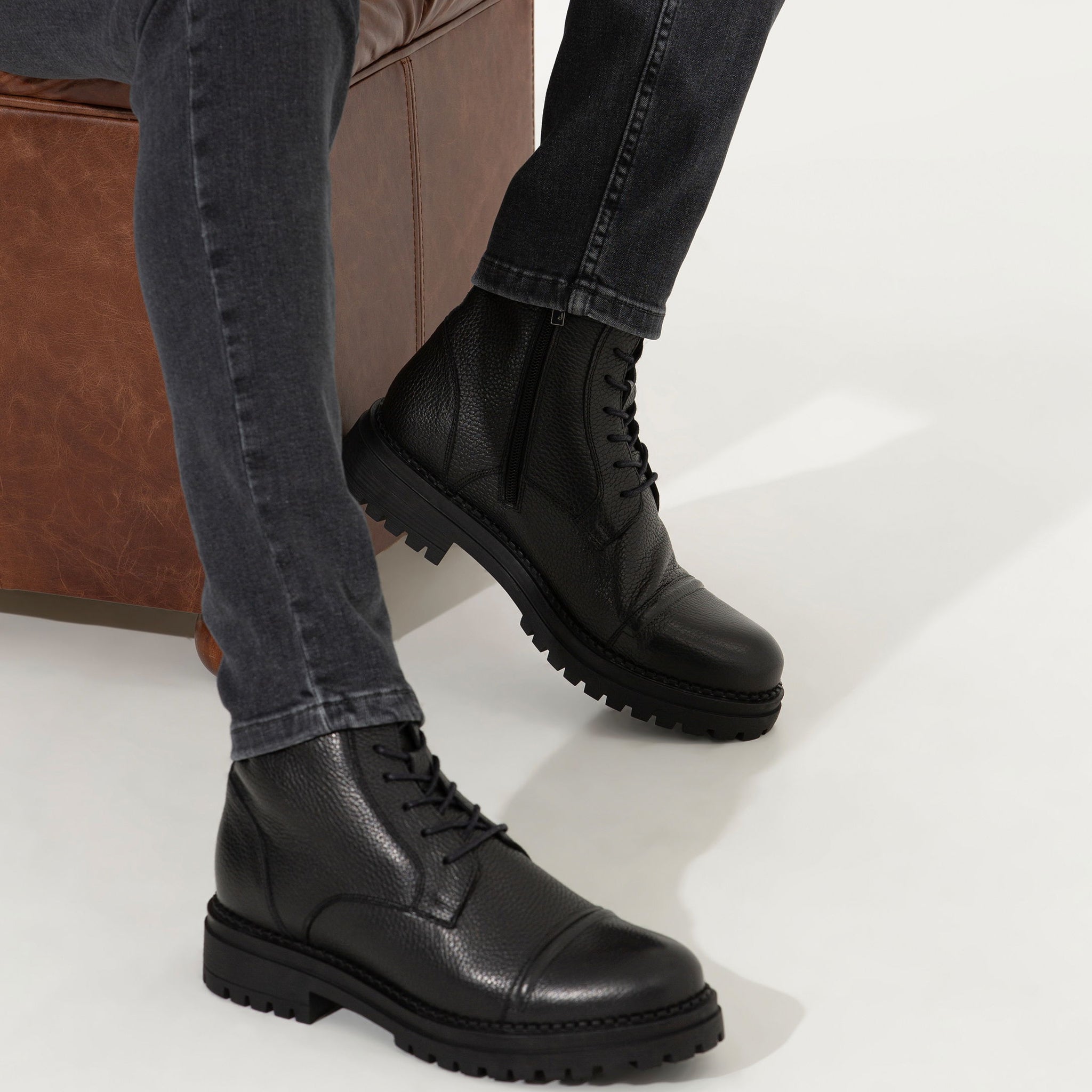 Black 100% Leather Boots