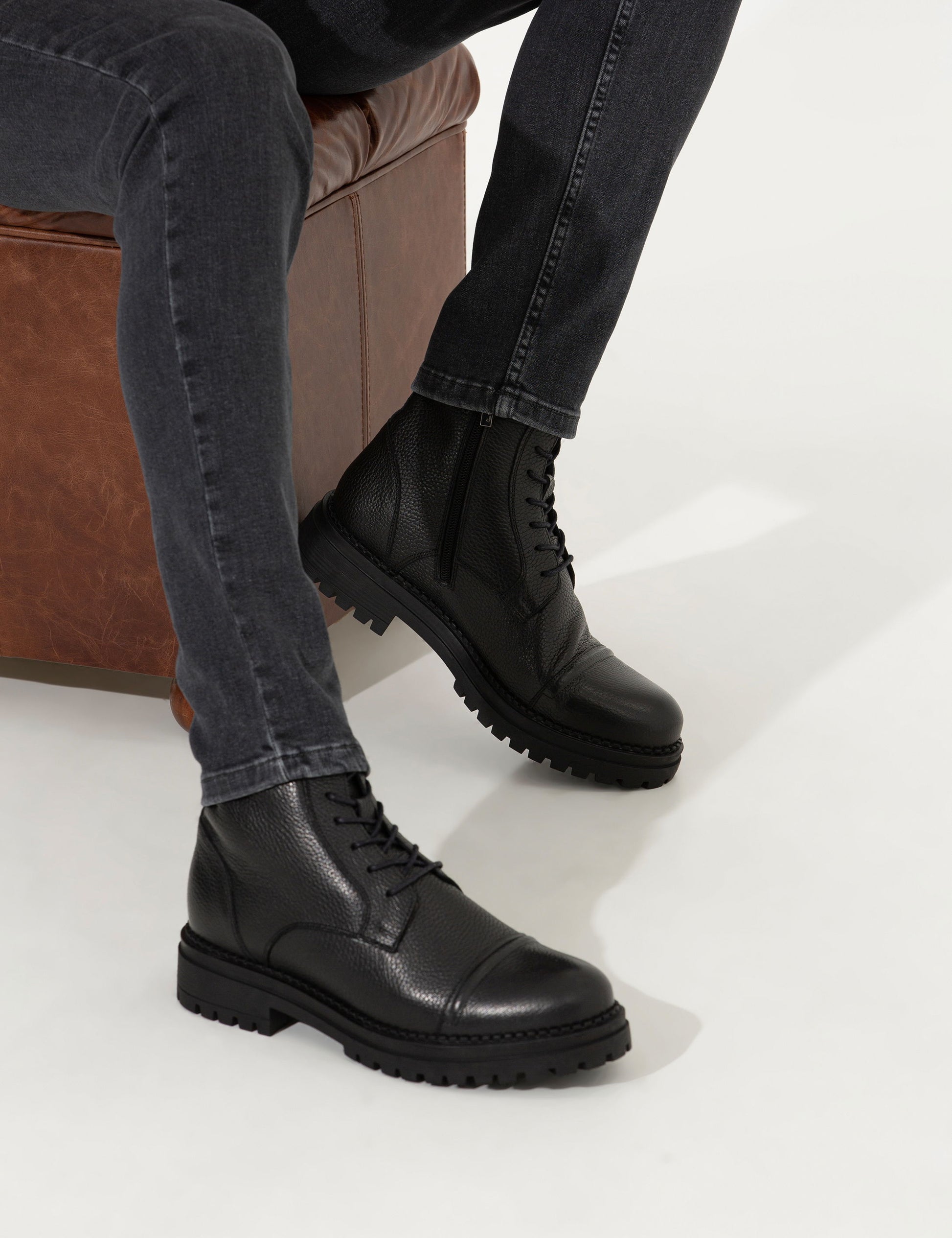 Black 100% Leather Boots